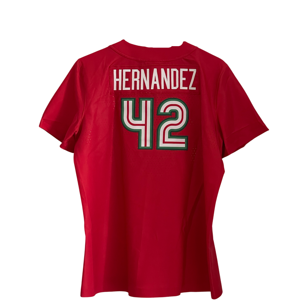 Jersey Nike Rojo Mexico Version Jugadora (Hernandez #42 XL)